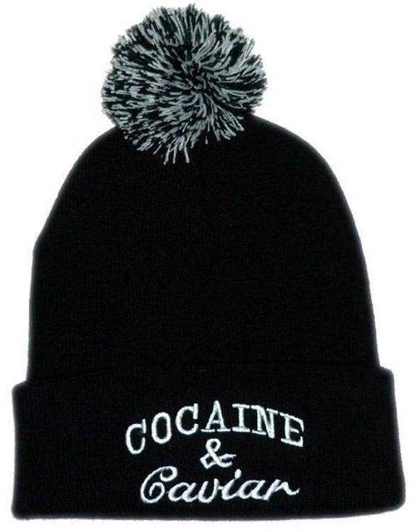 Solid Color Pom Pom Knit Beanie With Cuff 2