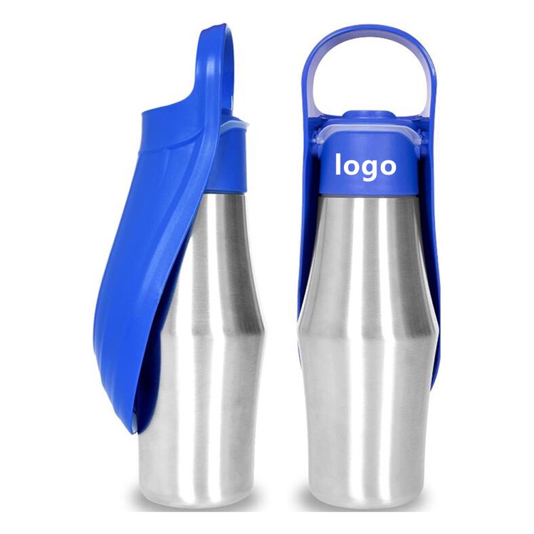 Stainless Steel Dog Travel Water Bottle with Drinking Feeder 2