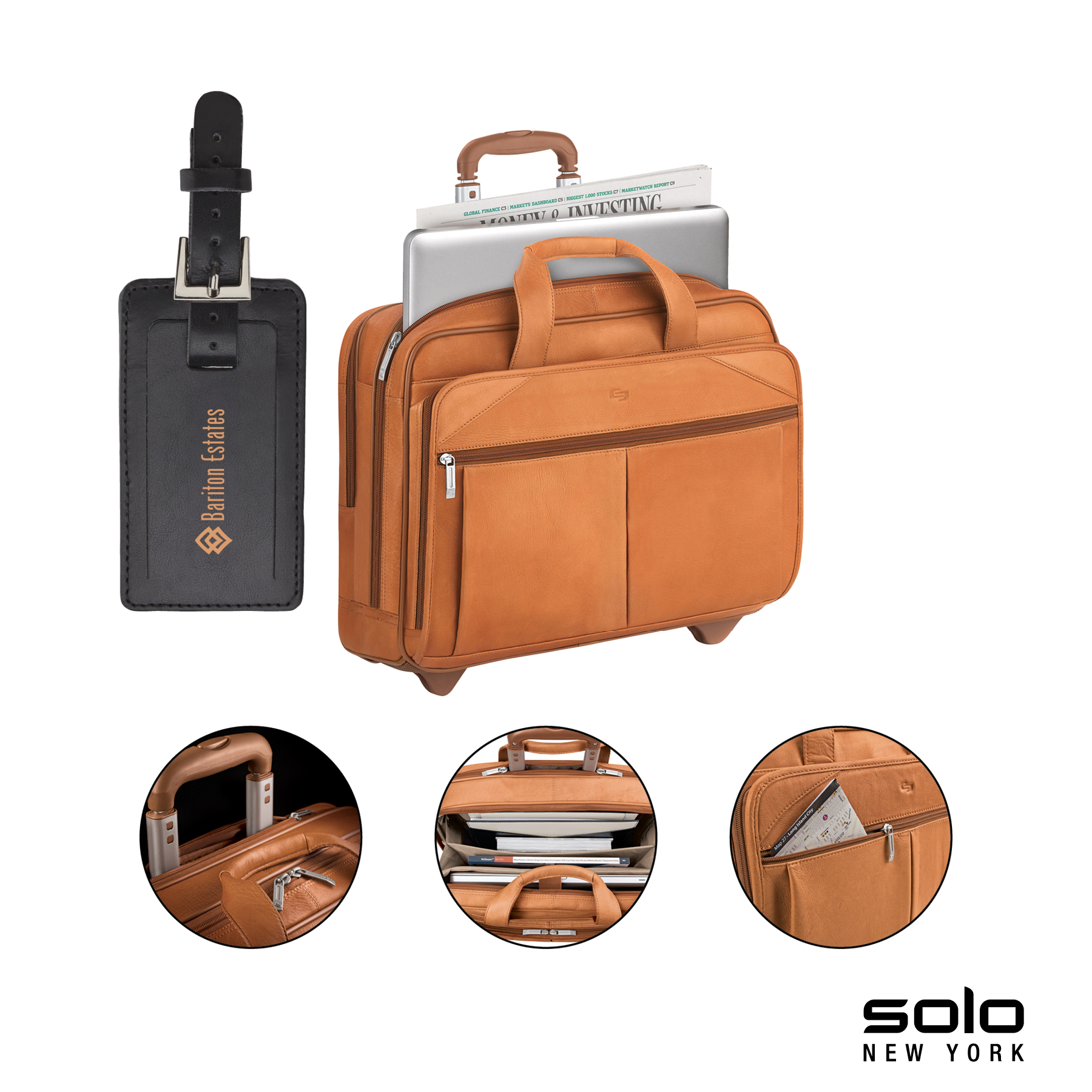 Solo New York Walker Leather Rolling Case 16