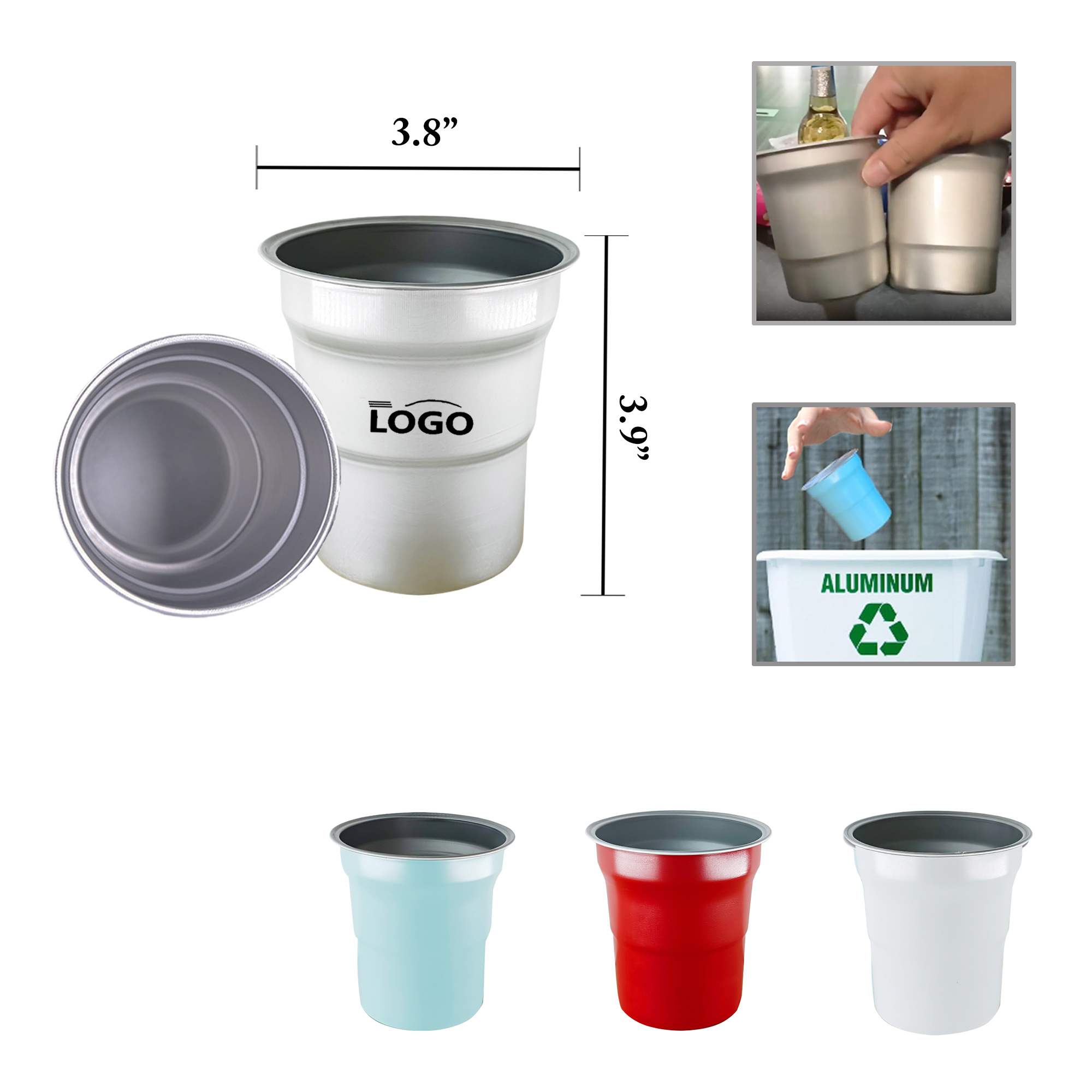 MOQ50 16oz Aluminum Party Cups for Outdoor Events 4