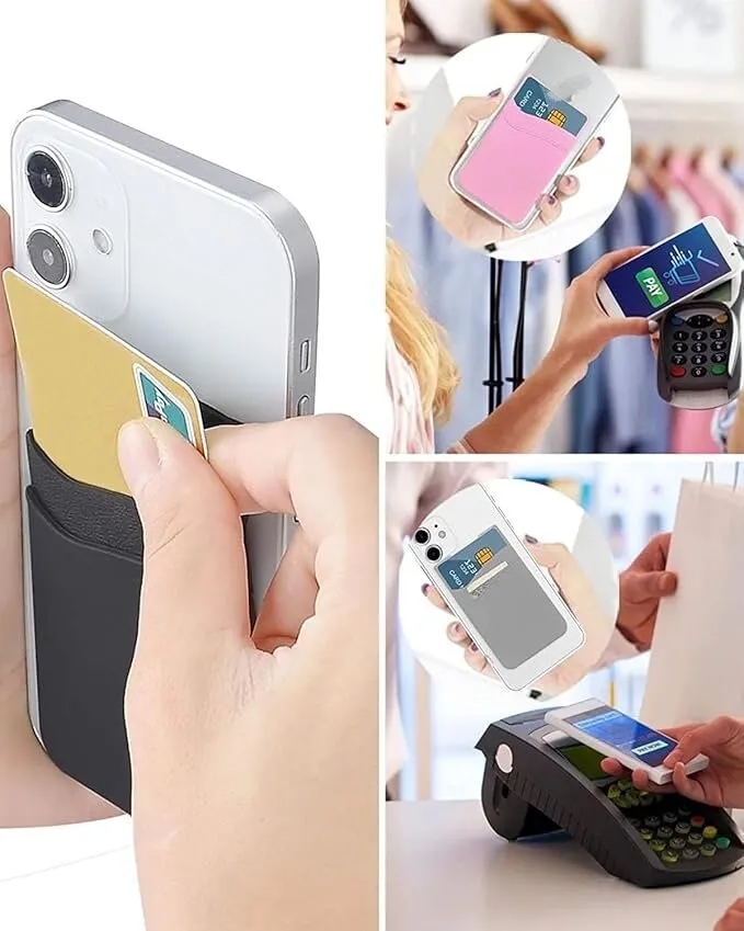 Double Layer Silicone Card Holder Phone Wallet 6