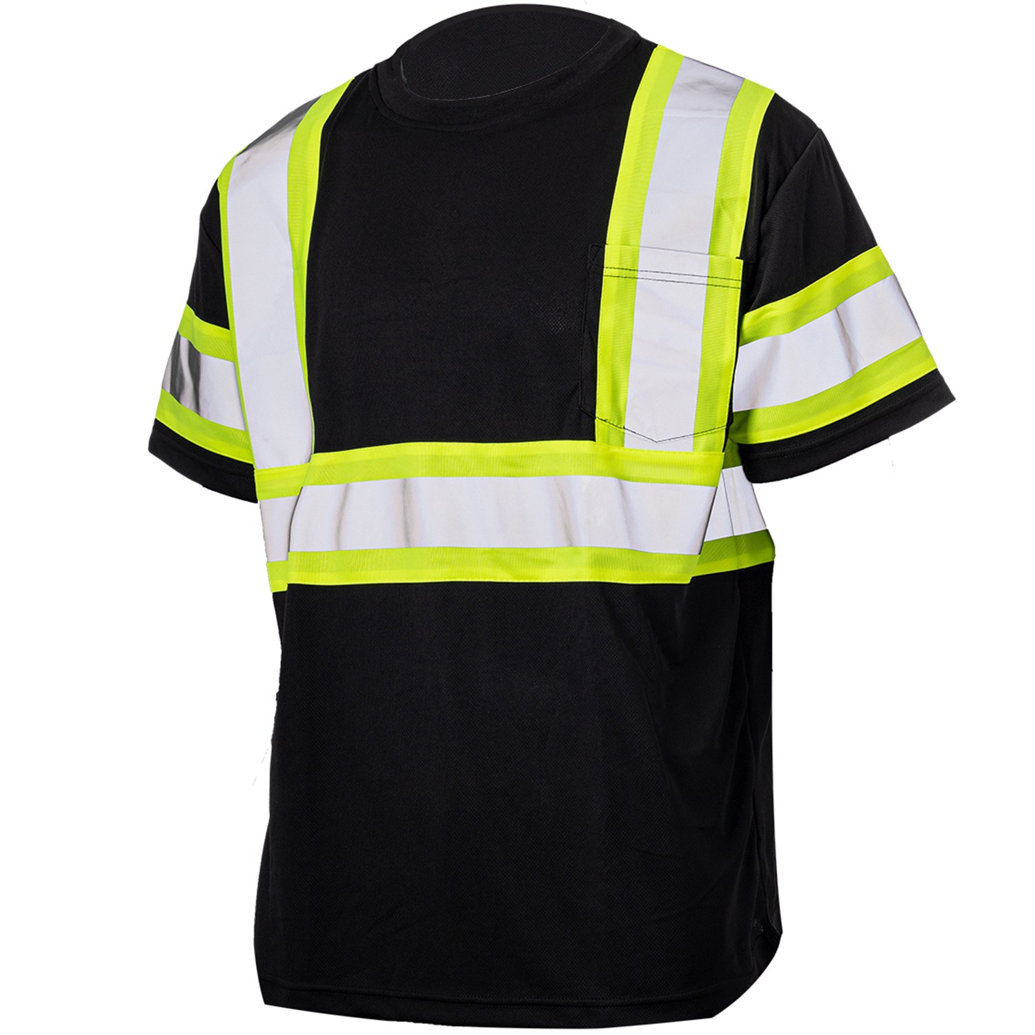 3.8 oz. Polyester Class 3 Reflective Tape Safety T-Shirt with Pocket 1
