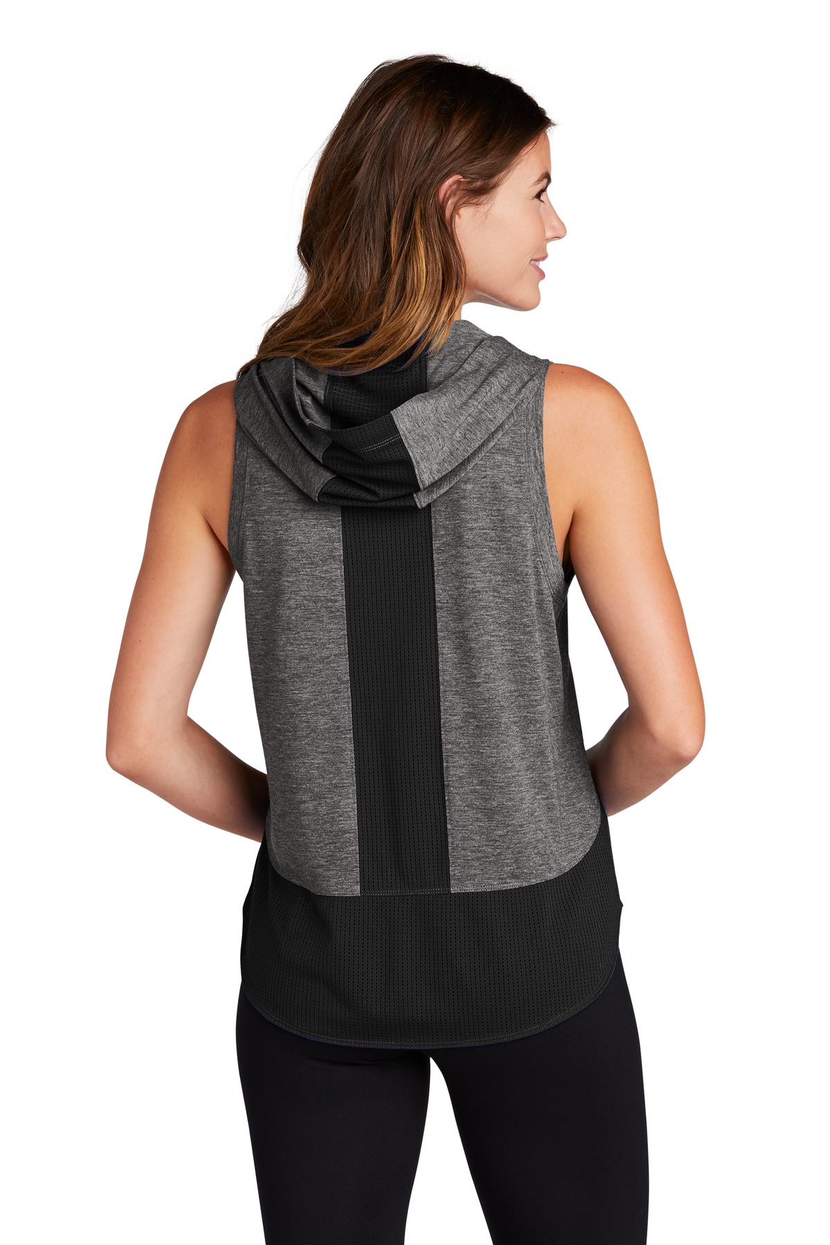 Sport-Tek Women's PosiCharge Tri-Blend Wicking Draft Hoodie Tank. LST410 15