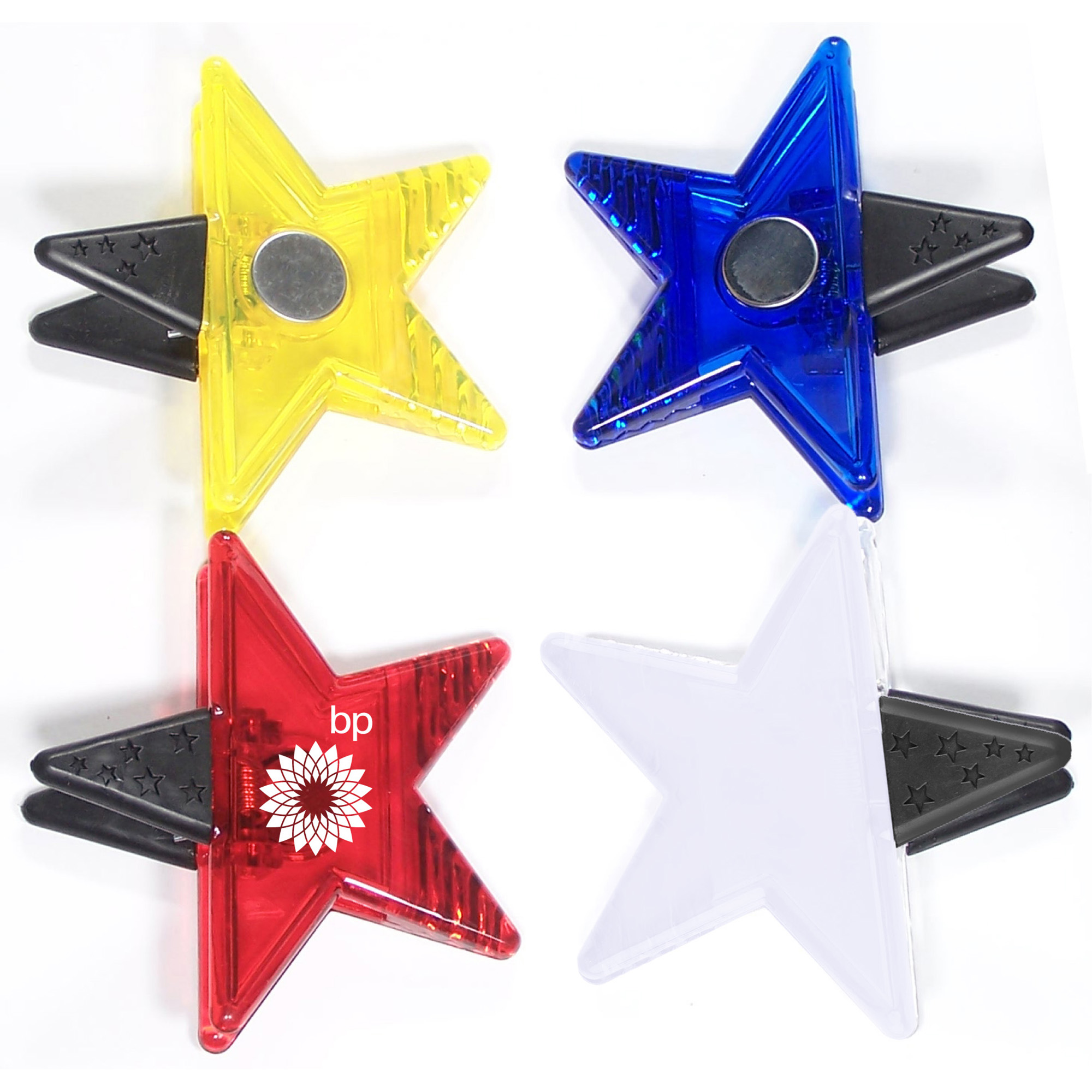 Jumbo size star shaped magnetic memo clip holder with strong grip