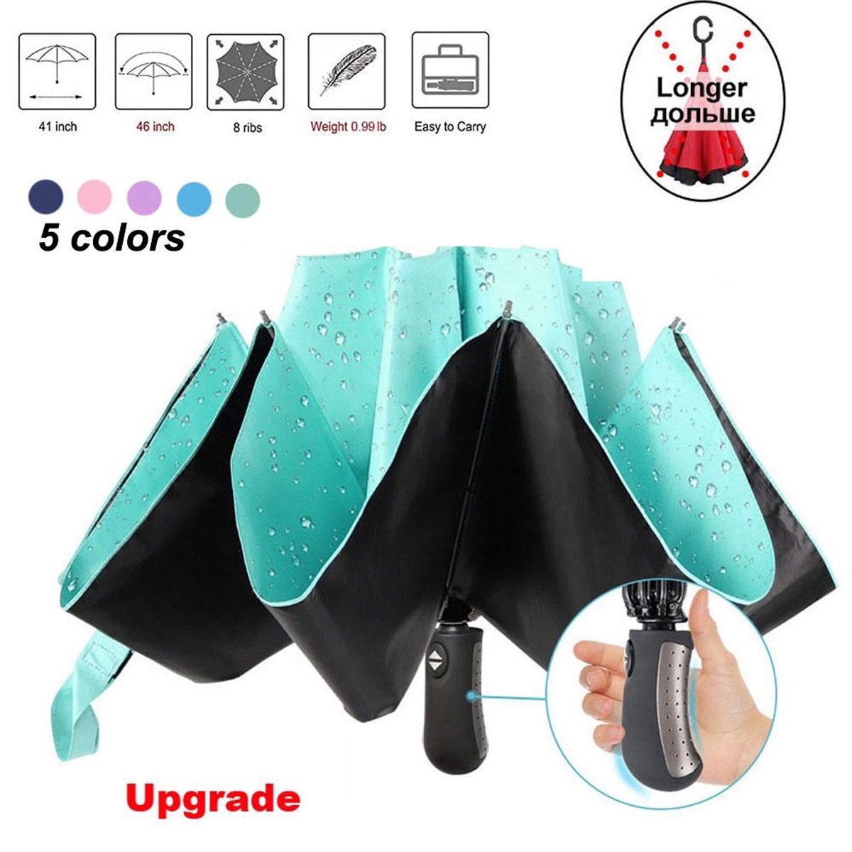 Automatic 3 Folding Reverse Umbrella 3