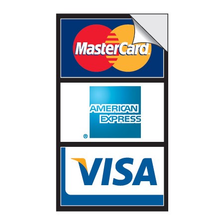 3-Logo Vertical Credit Card Decal