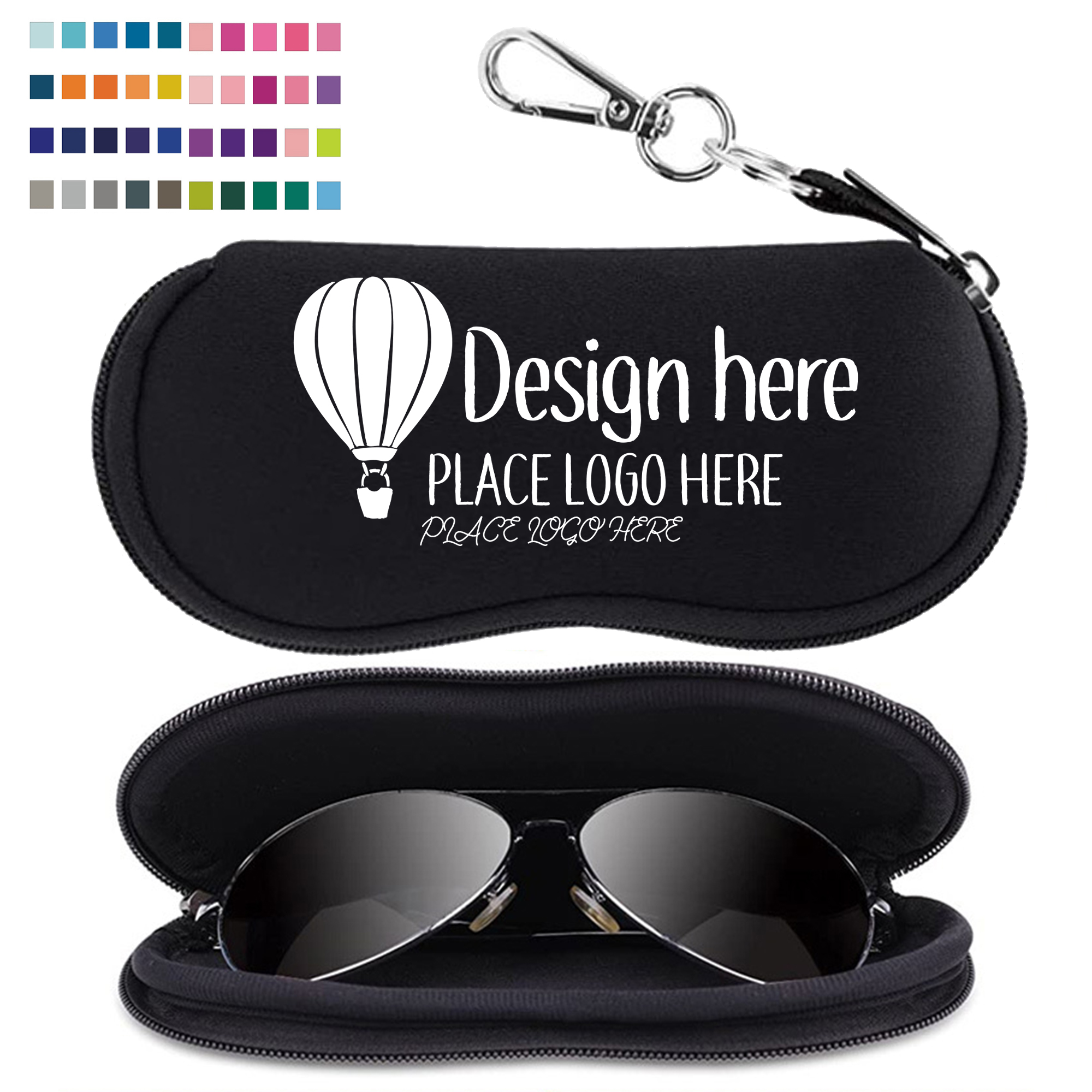 Neoprene Eyeglass Case With Metal Clasp Sunglass Holder 2