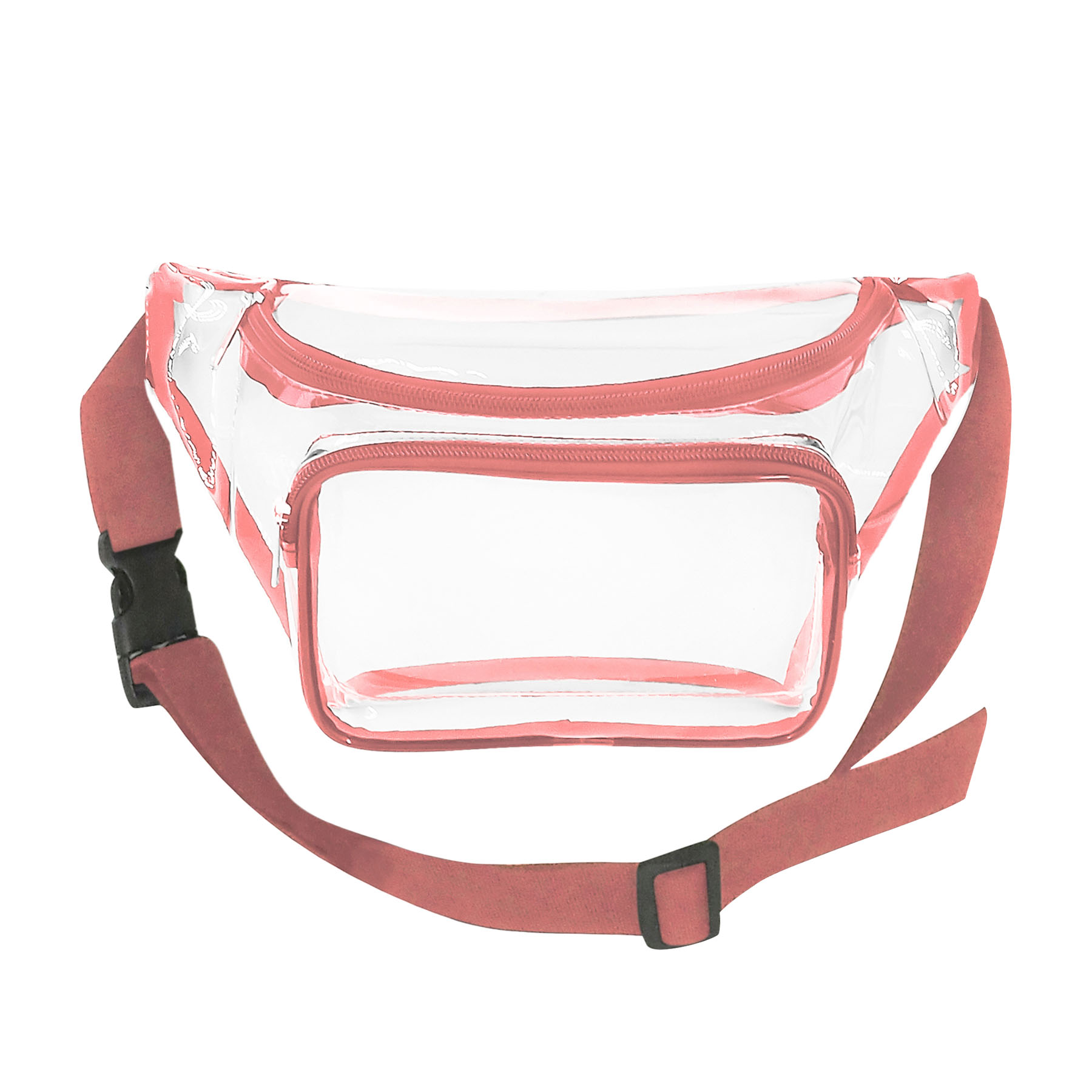 Clear Heavy Vinyl Fanny Pack w/ Two Zipper Pockets 12