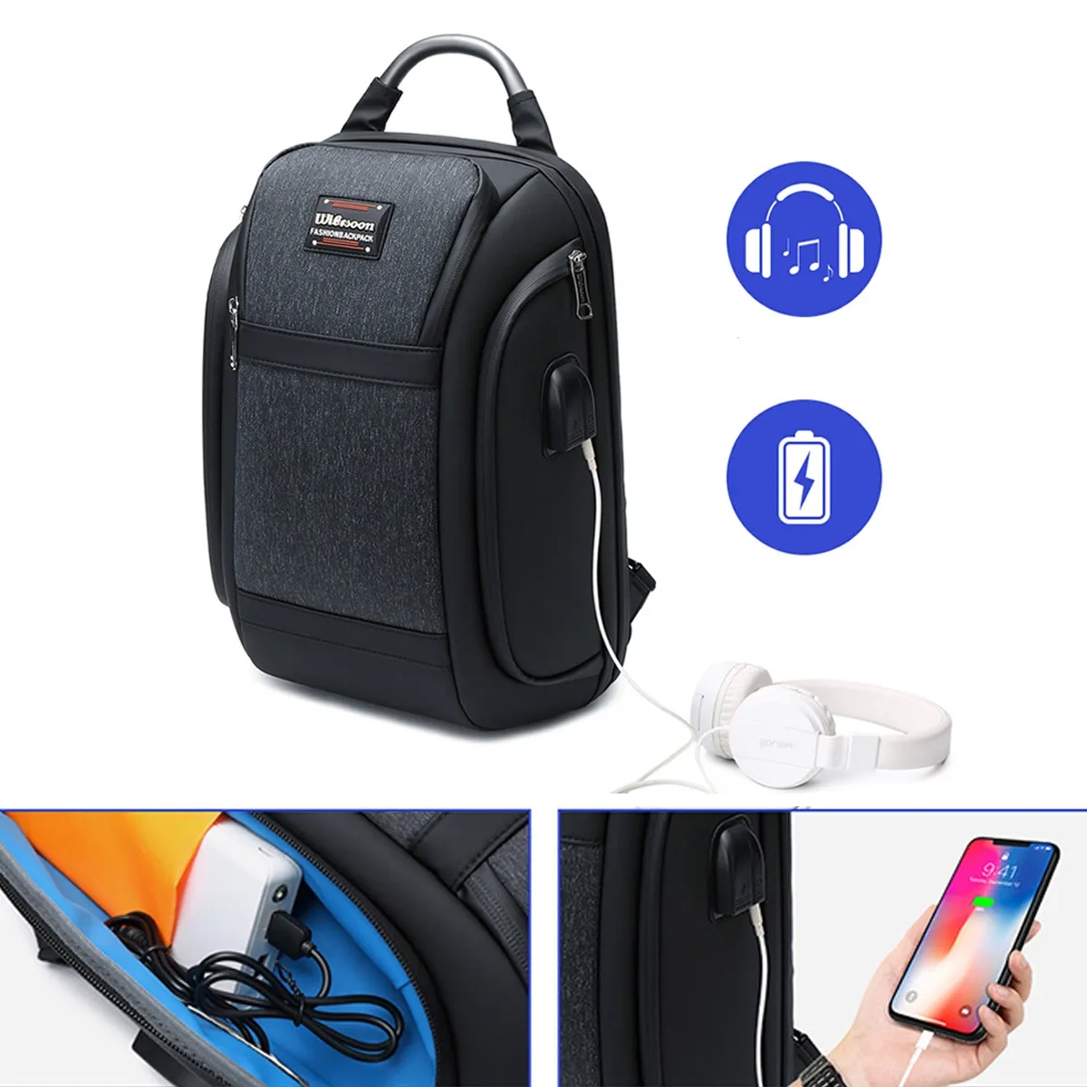 Business Anti Theft Waterproof Travel Shoulder Bag Backpack 3