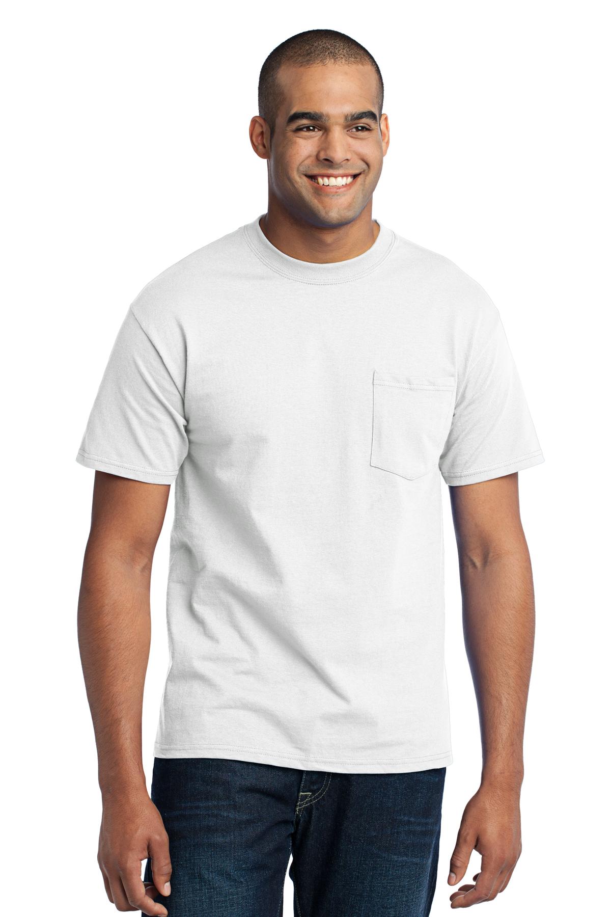 Port & Co Core Blend Pocket Tee. PC55P 69