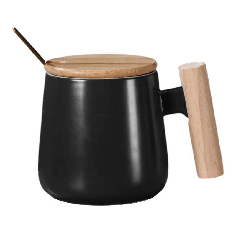 13 Oz Ceramic Mug With Lid And Spoon 1