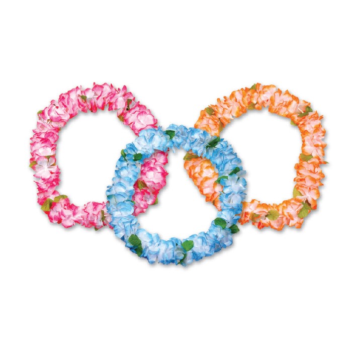 36' Pastel Silk Flower Leis 1