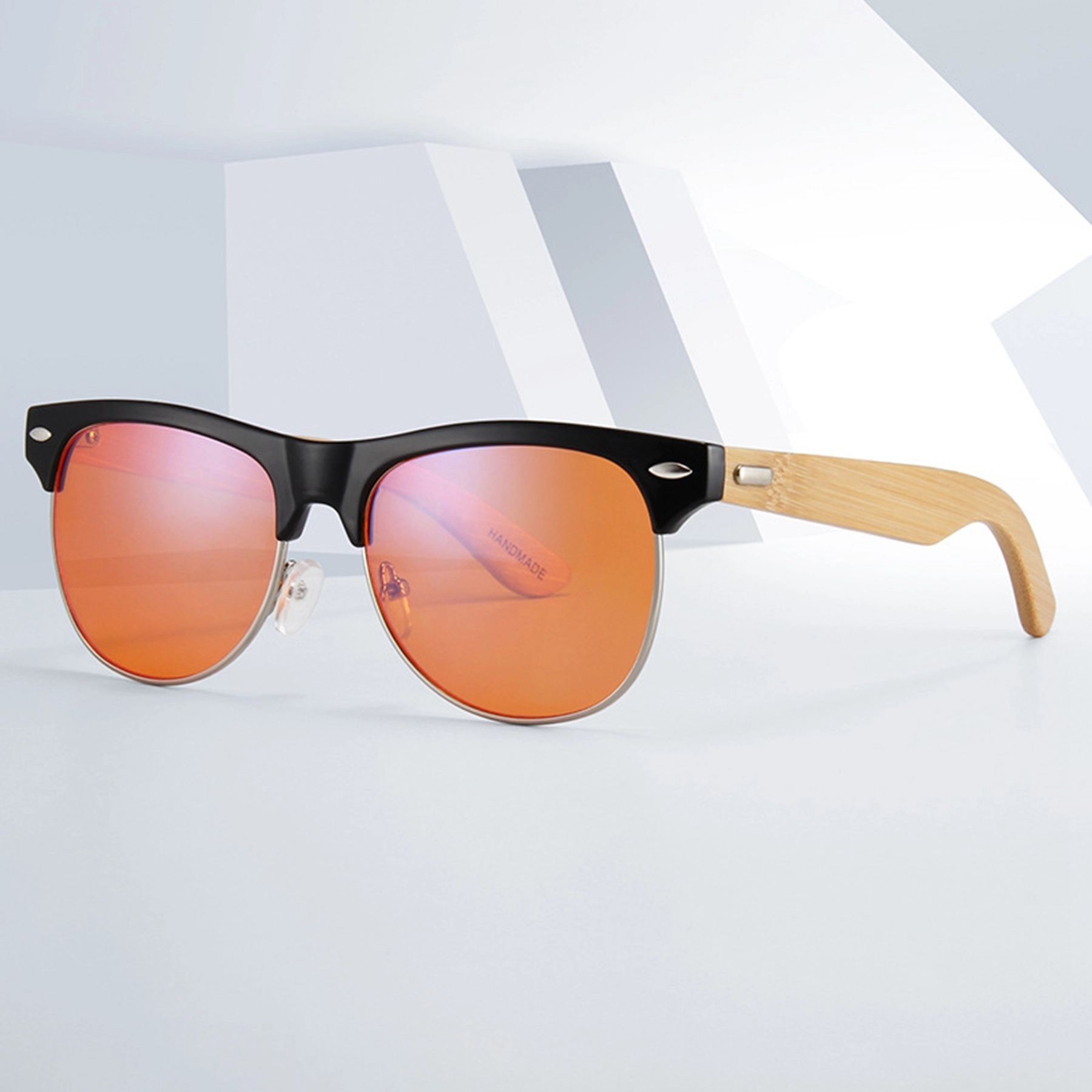 Half Frame Wooden Polarized Sunglasses 10