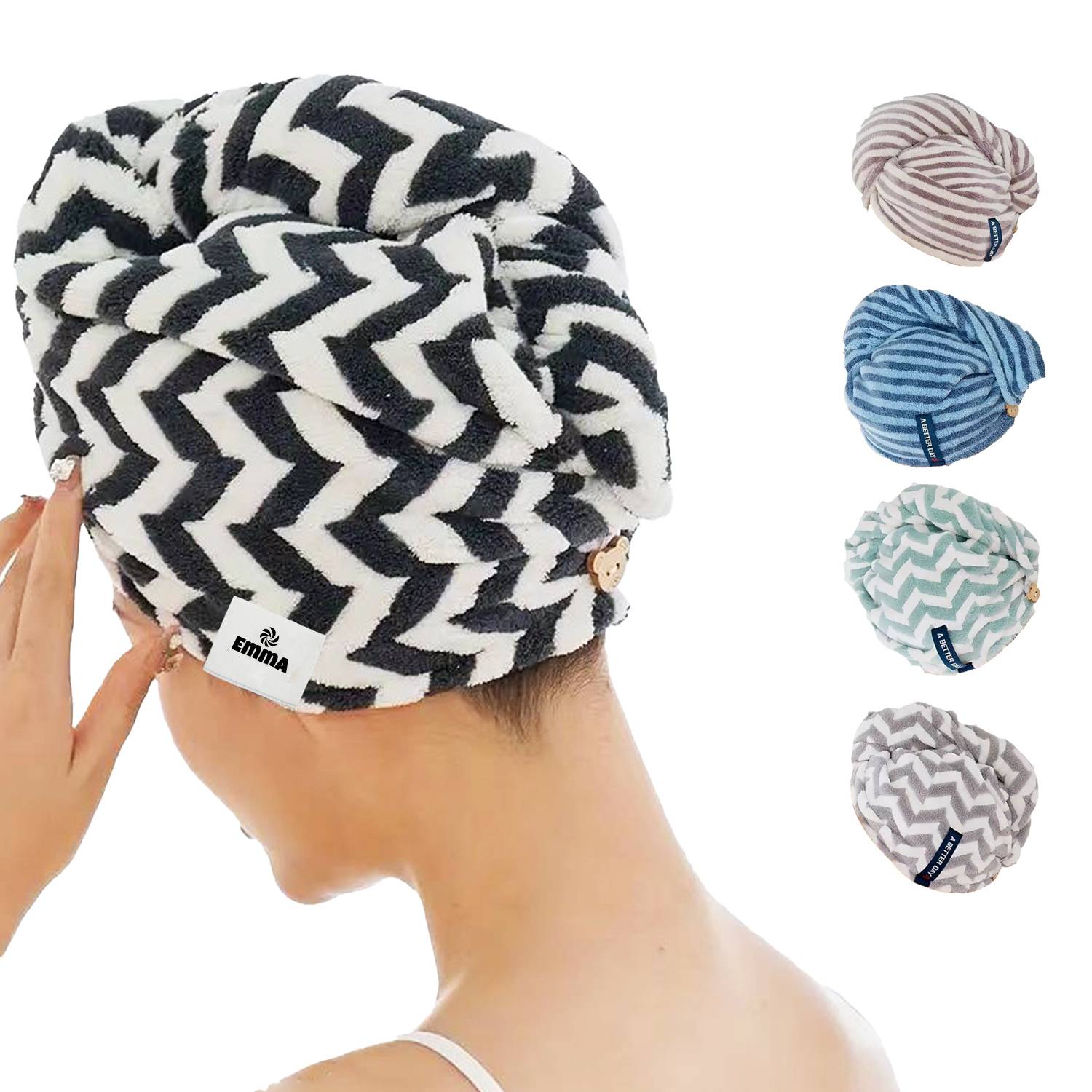 Fast Drying Hair Towel Wrap Turban 1