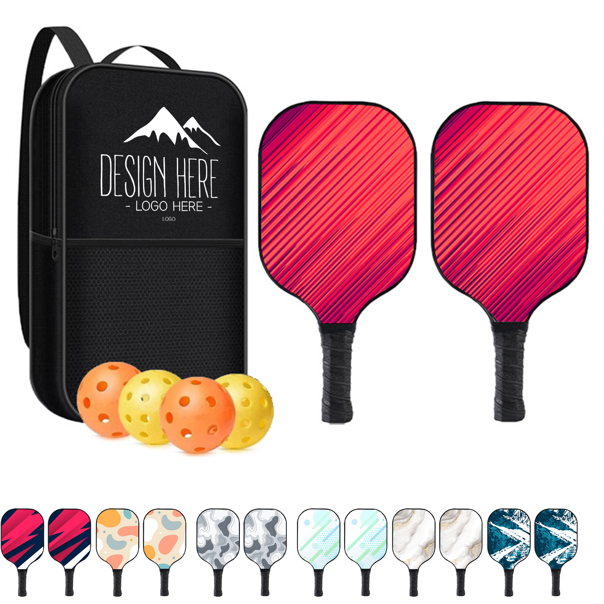 4 Pickleball Paddles 2 Balls Racket With Bag 3