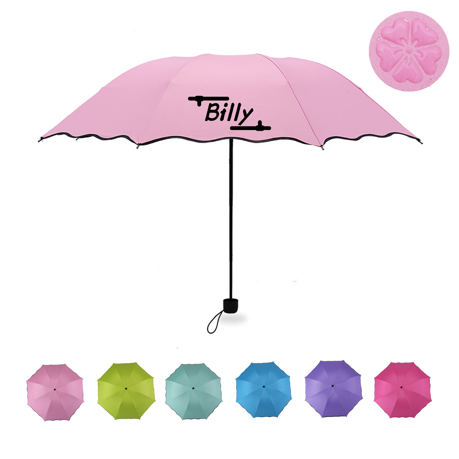 Blooming Material Travel Foldable Compact Umbrellas 6