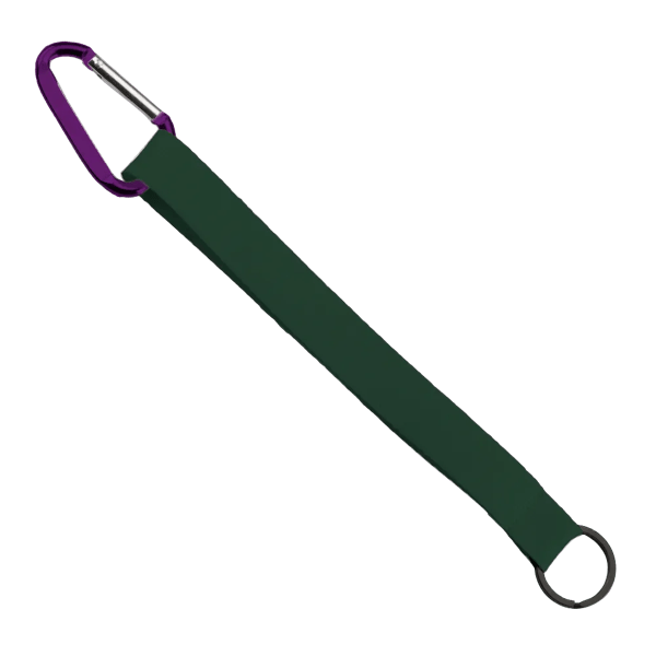3/4" Sewn Polyester Keychain with Metal Split-Ring and Carabiner 158