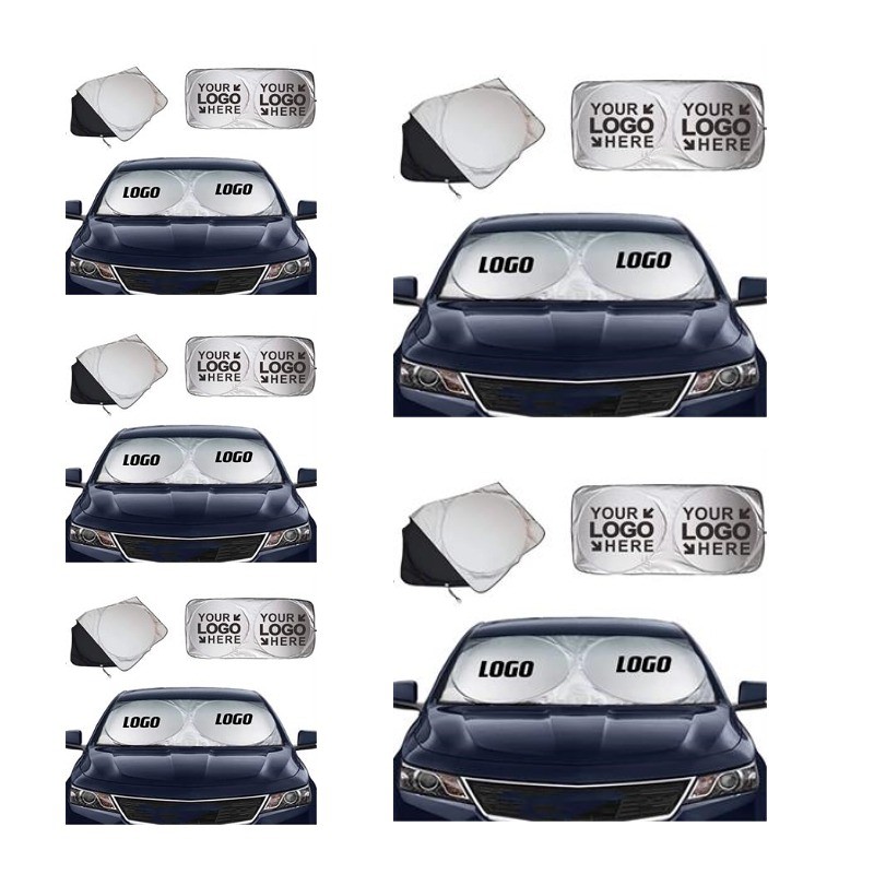 MOQ50Pcs Foldable Car Sunshade With Storage Pouch
