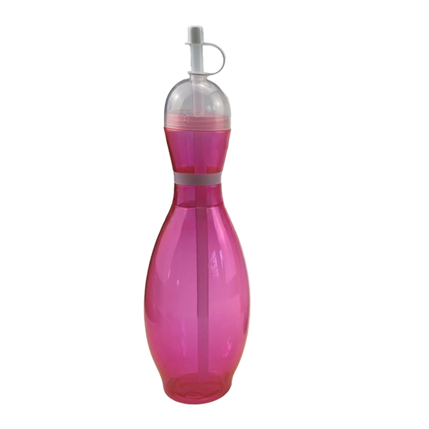 25oz PVC Bowling Shape Straw Beverage Bottle 2
