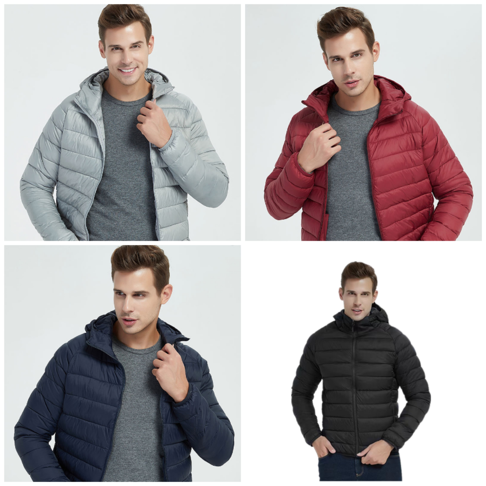 Men's Down Cotton Jacket With Hood 3