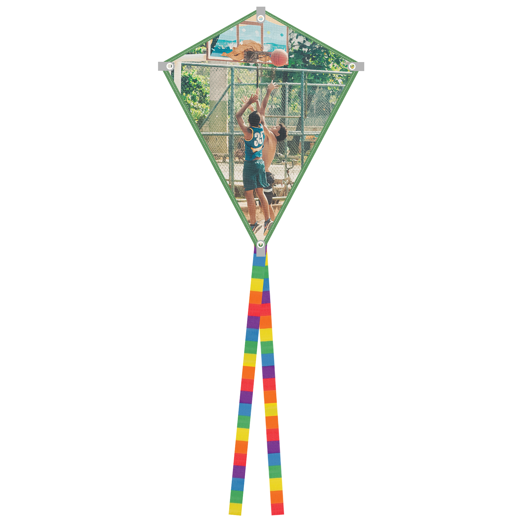 Full Color Polyester Diamond Kite Toy With String Set 15