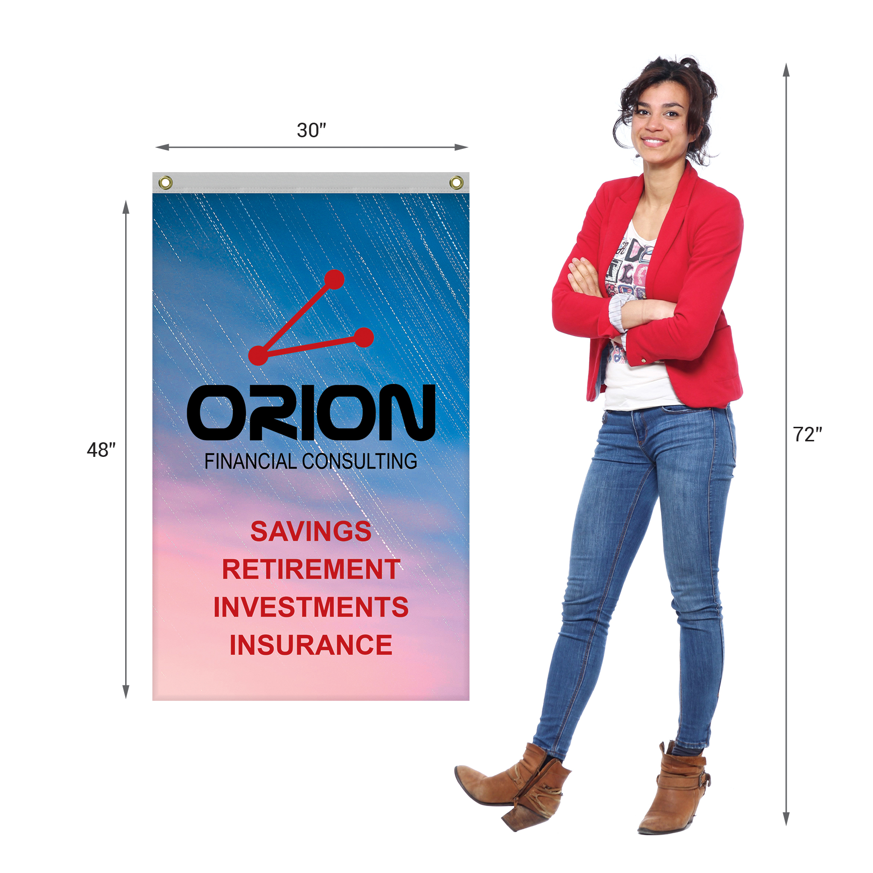 2.5' x 4' Promotional Polyester Single Reverse Vertical Flag 3