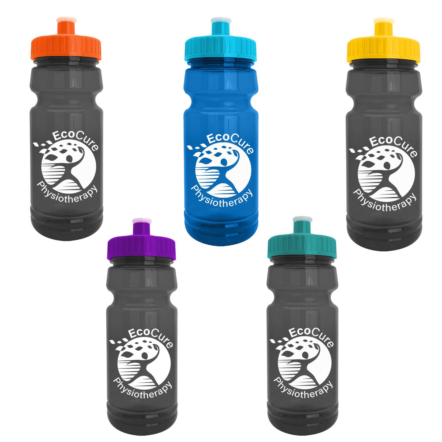 Recycled Push Pull Lid Sports Water Bottle, 24oz. 6