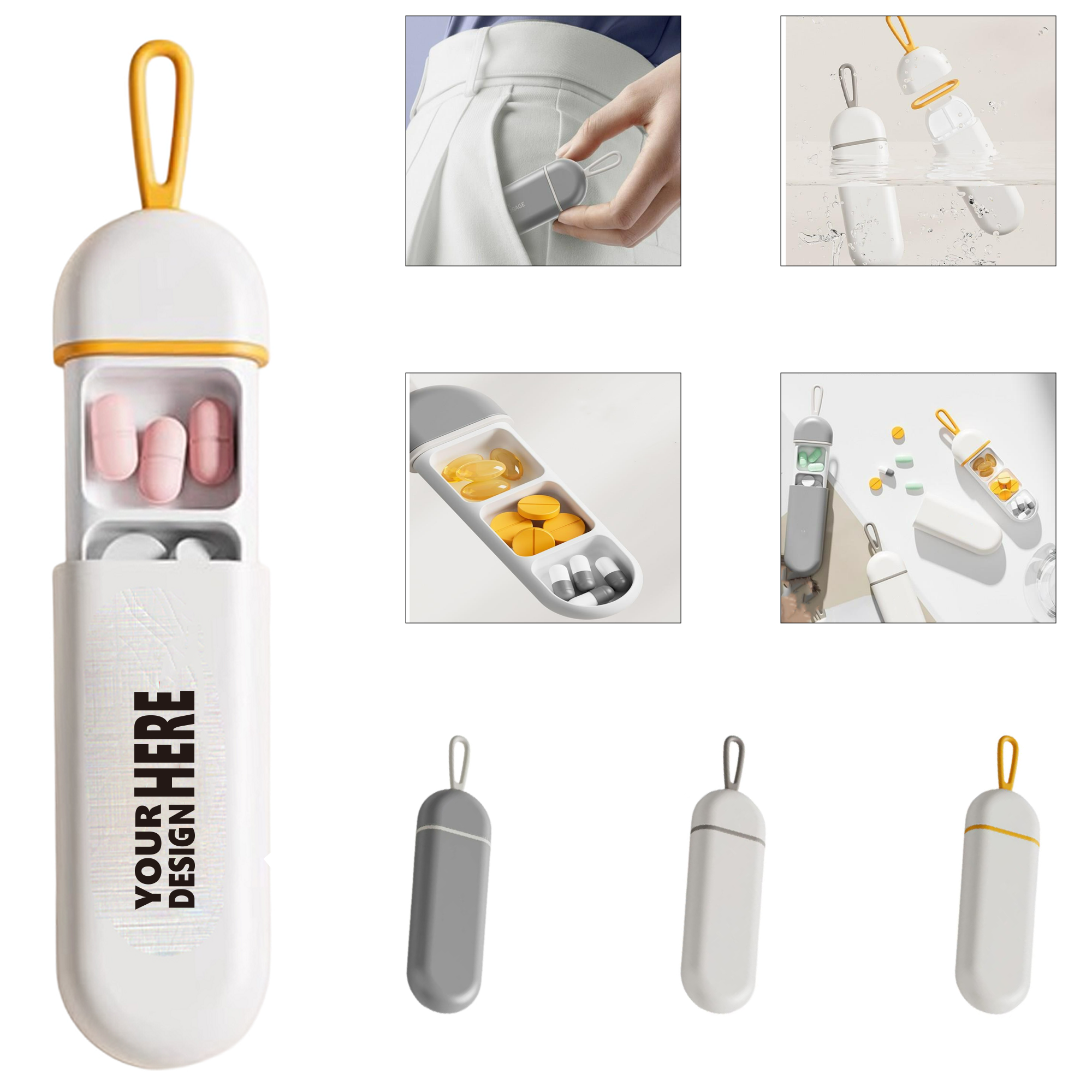 Three-Compartment Portable Mini Pill Box 3