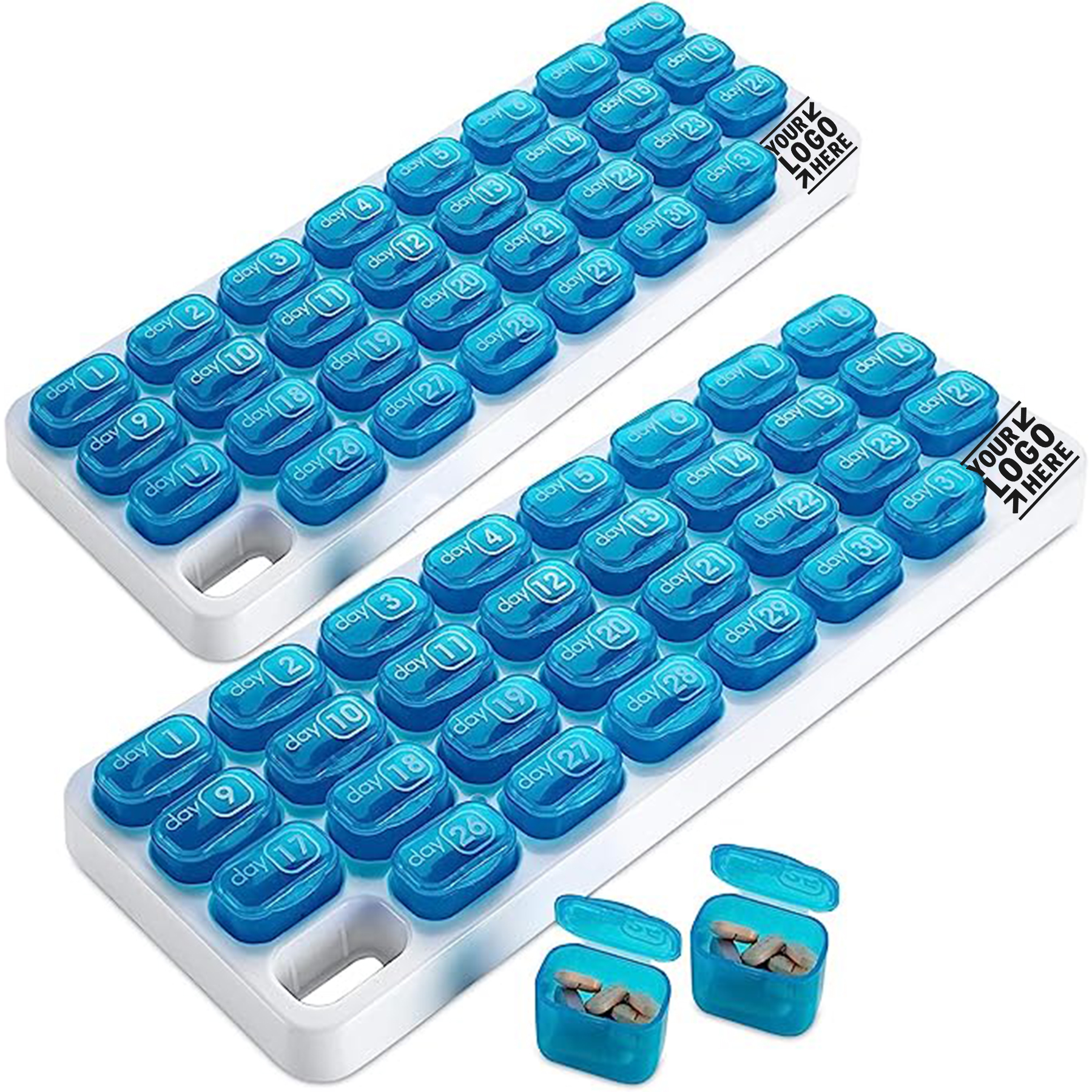 Large Removable Medication Pods Portable Monthly 31 Day Travel Pill Organizer 2