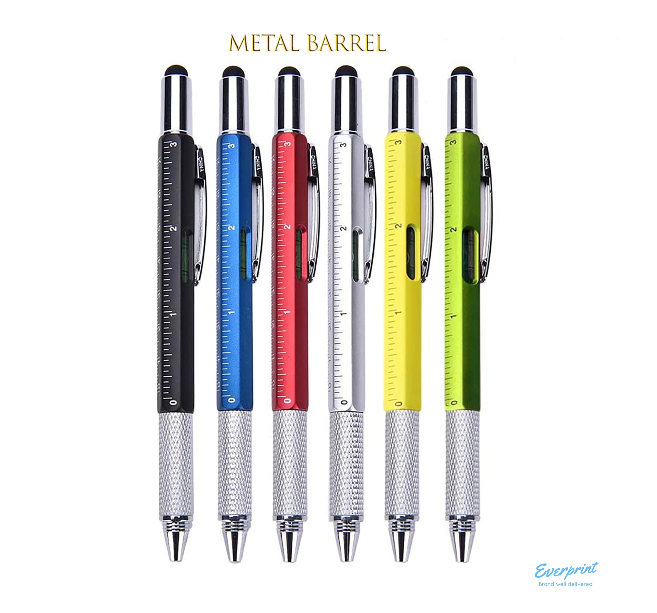 6-in-1 Stylus Twist Tool Pen- Metal barrel 10