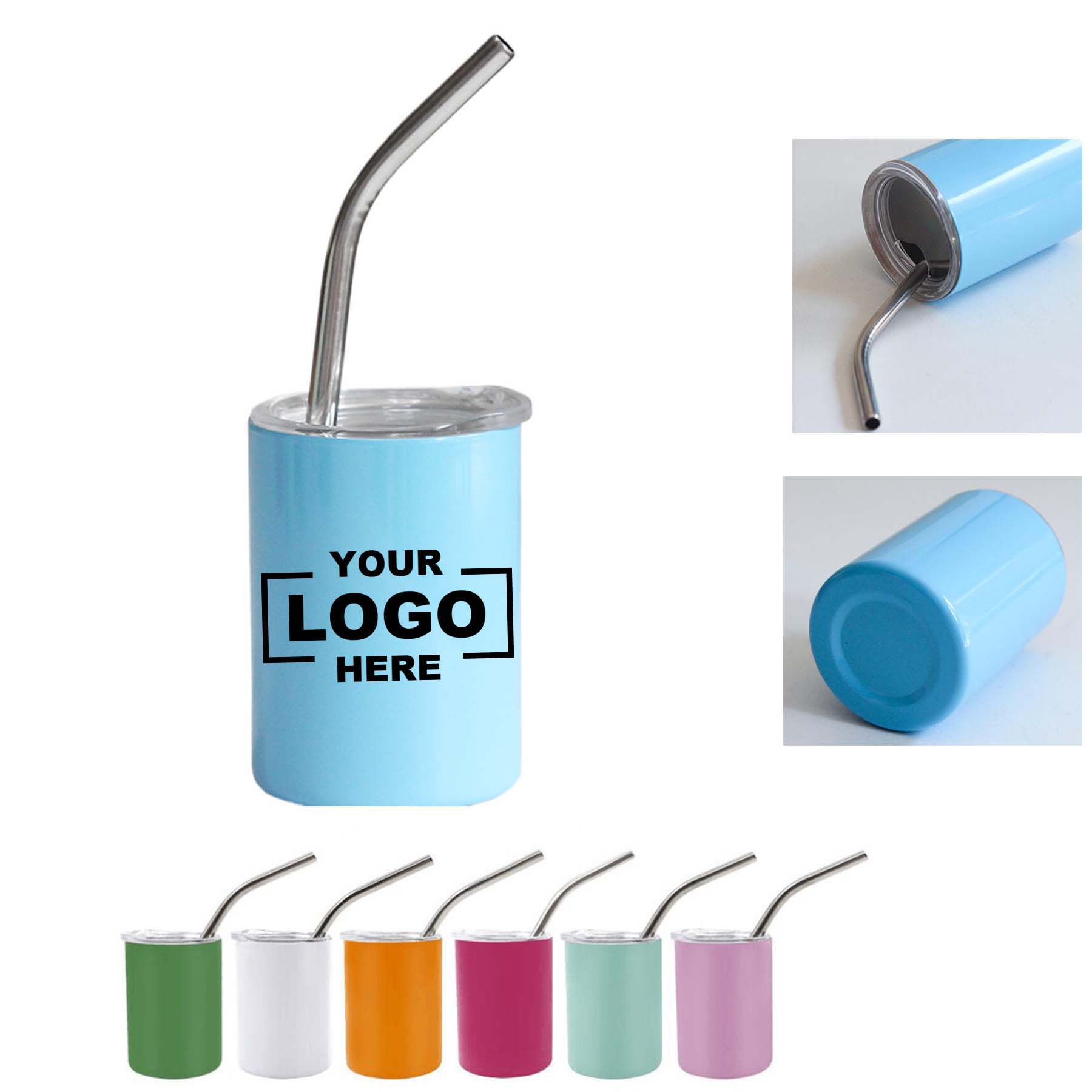 3 oz Stainless Steel Insulated Tumbler with Straw 2