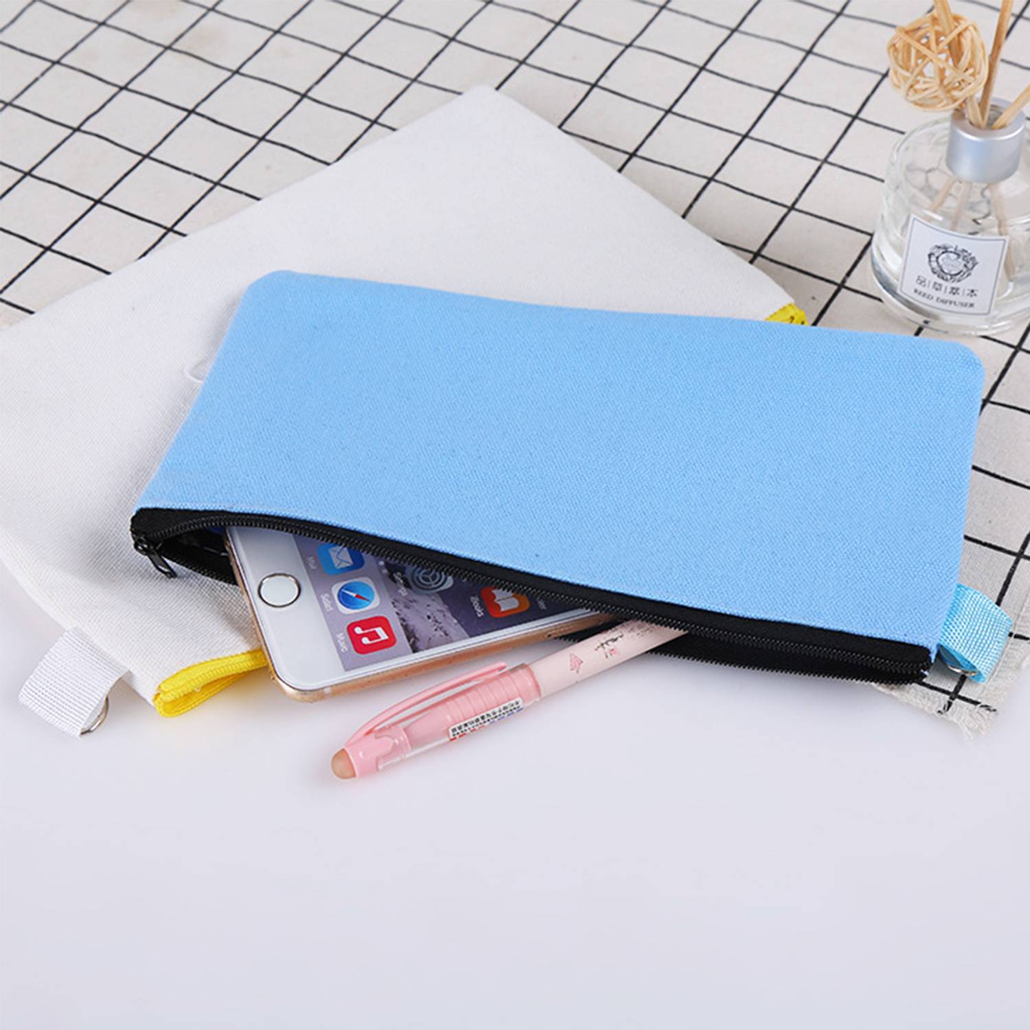 Canvas Tool Bag Zipper Pouch w/ Key Ring 4