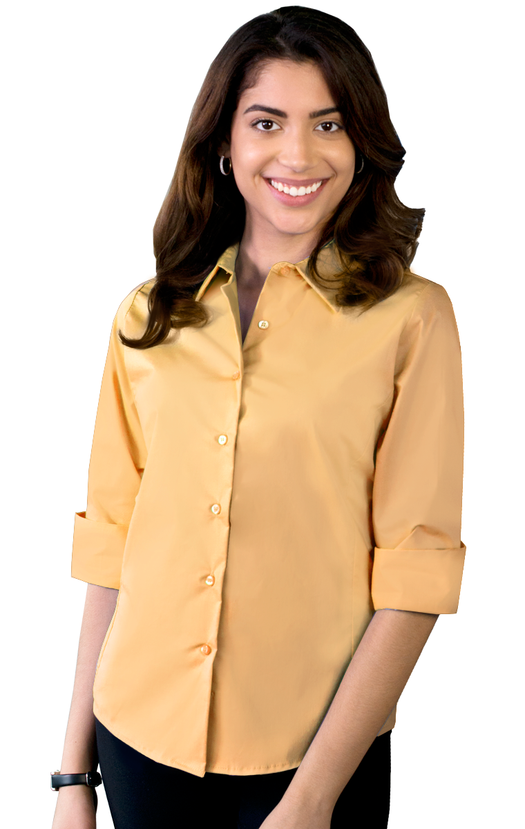 Ladies' 3/4 Sleeve Stretch Poplin Shirt 25