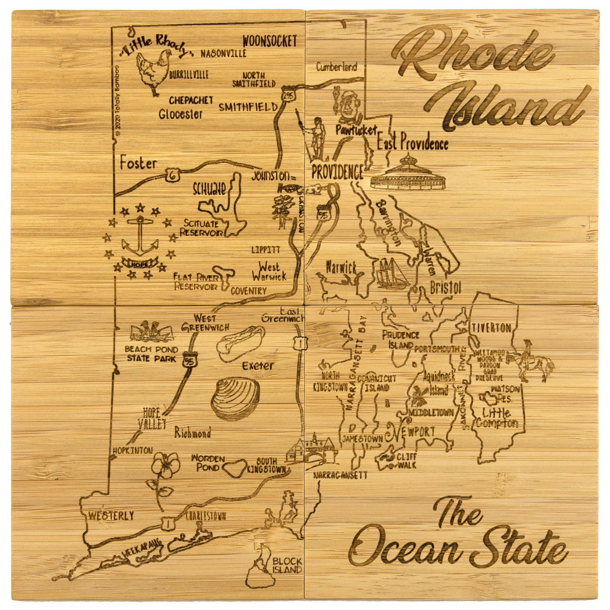 Rhode Island Puzzle Coaster Set 11