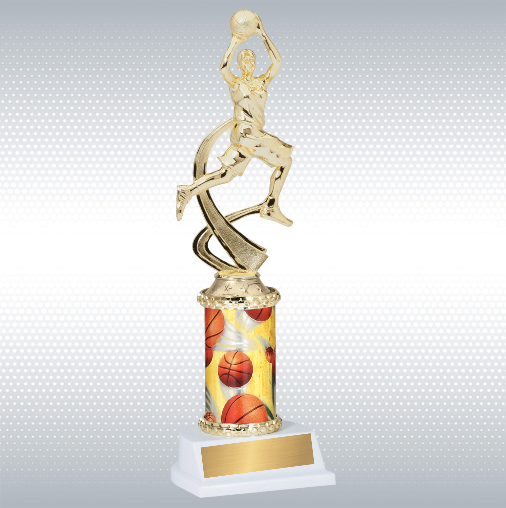 Assembled Female Basketball Trophy w/ White Base 5