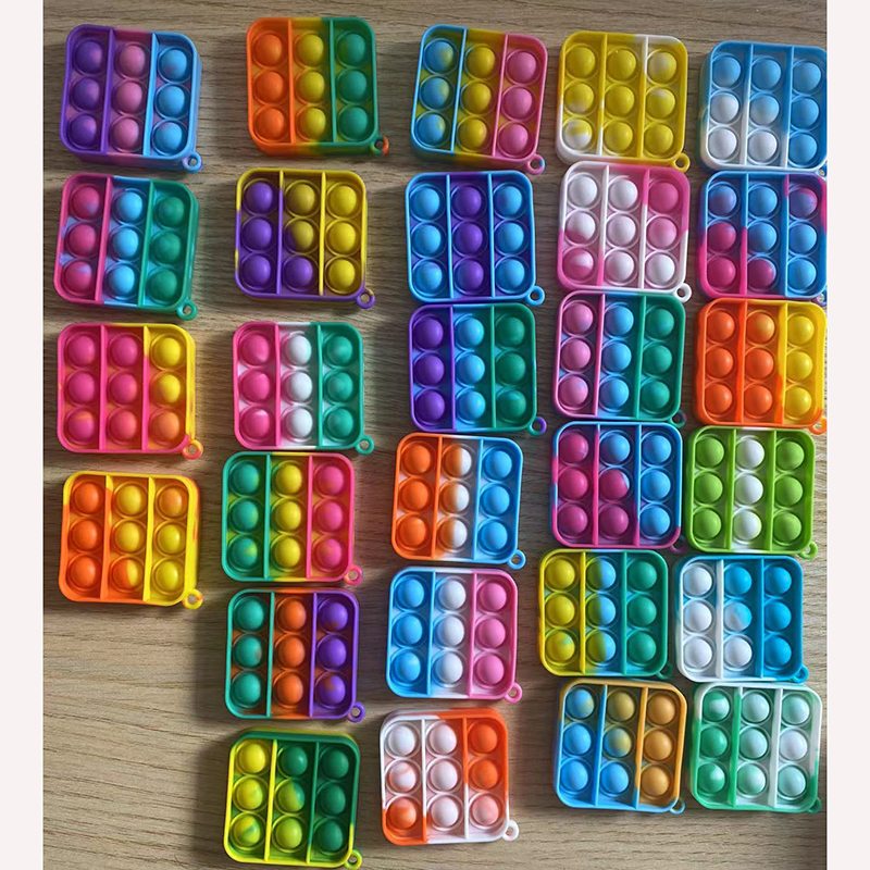 Mini Push Bubble Fidget Sensory Toy Keychain 12