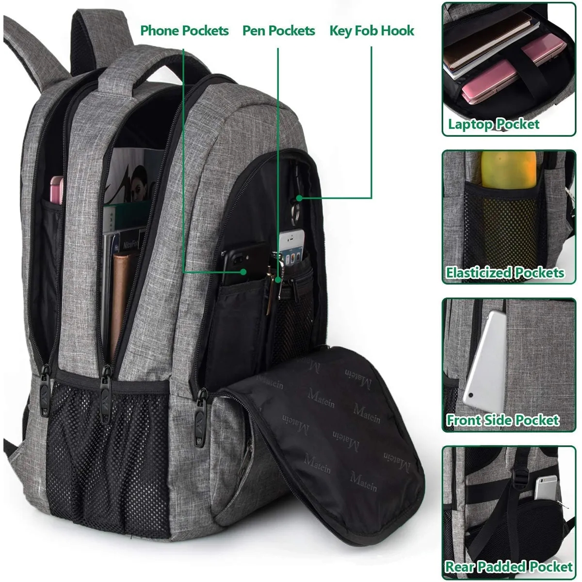 Travel Laptop Backpack with USB Charging Port 6