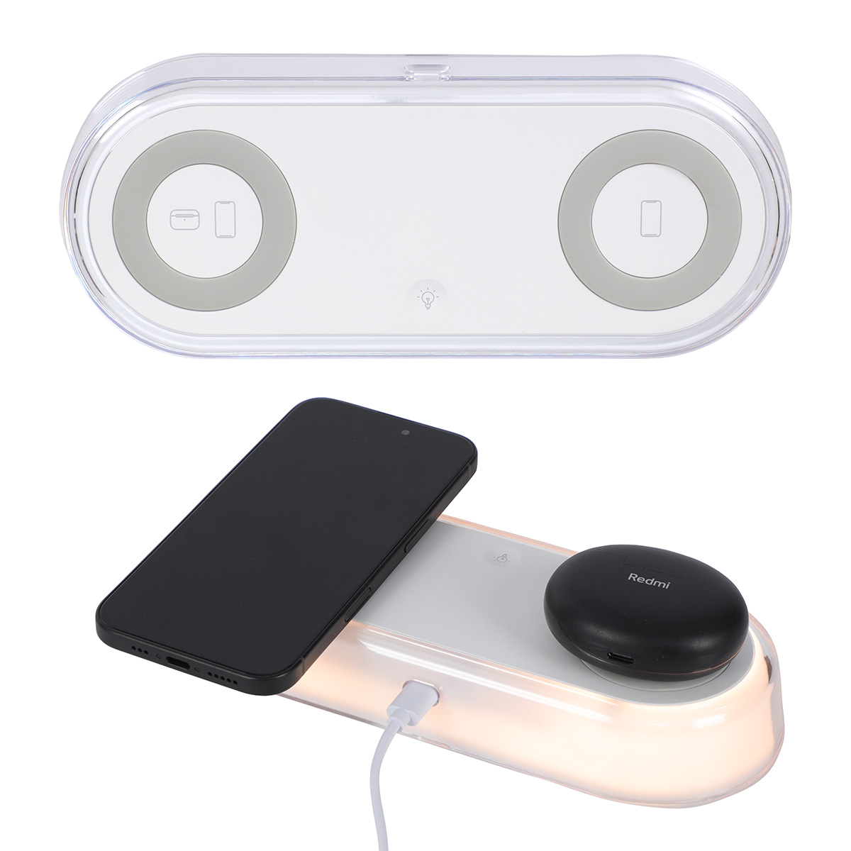 Twin Deck 2-in-1 Wireless Charger with Ambient Light 8