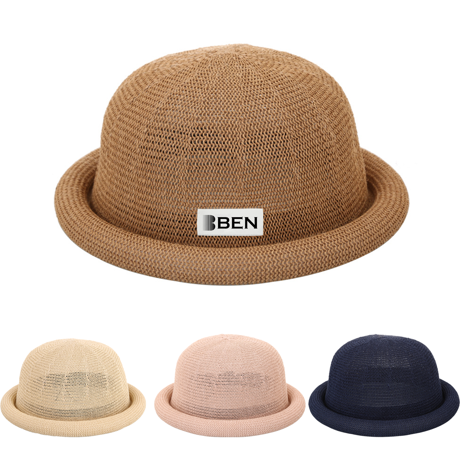 Grass Yarn Trimmed Round Top Korean-style Small Hat 1