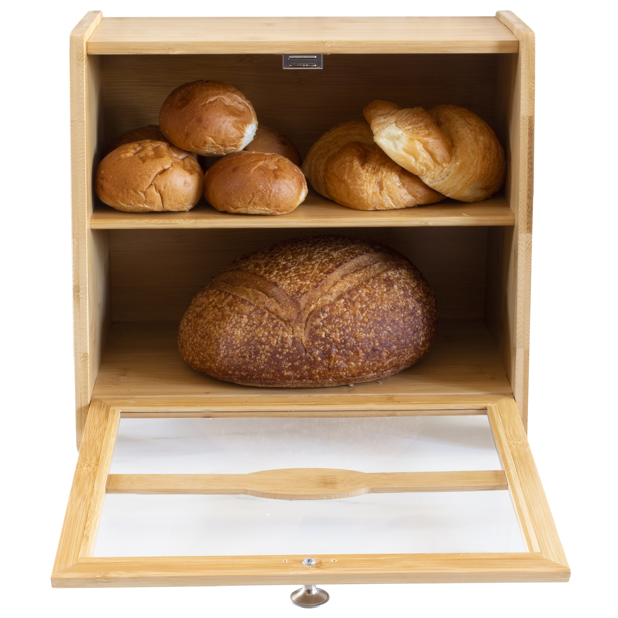 Farmhouse Double-Layer Bamboo Bread Box 5