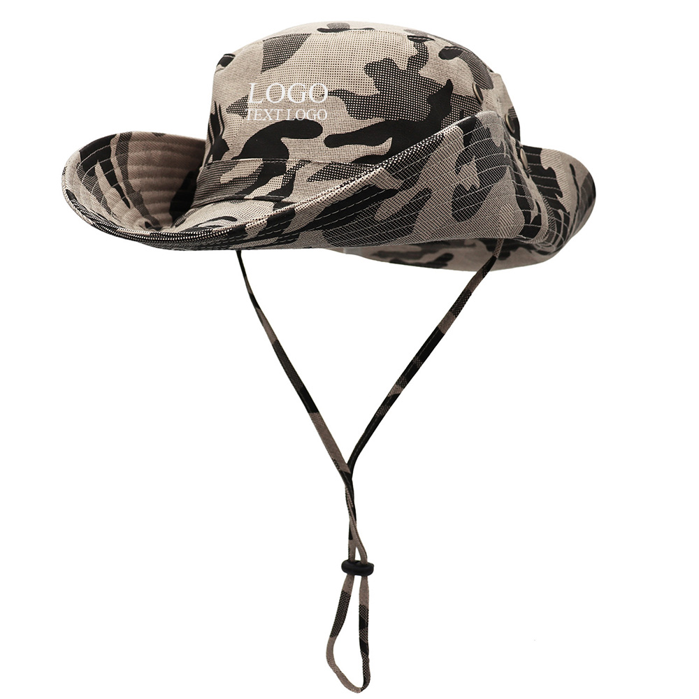 Tactical Camouflage Large Brim Custom Bucket Hats 7