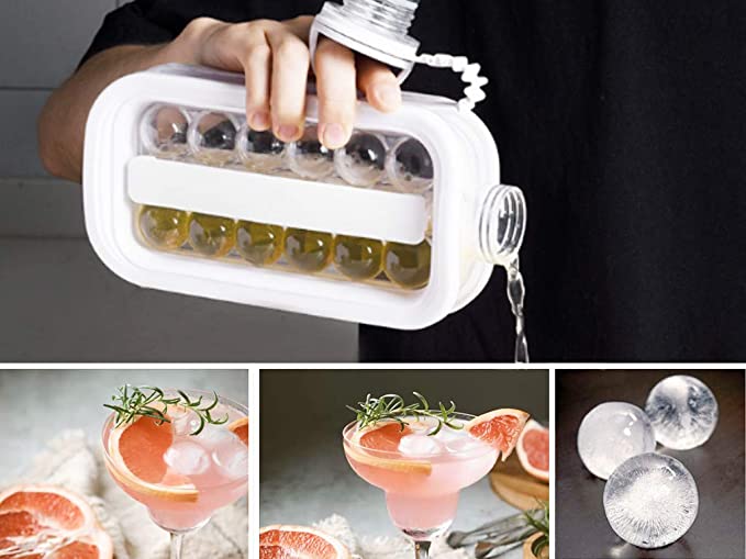 Portable Ice Ball Maker Kettle W/ 17 Grids Flat Body Lid Cooling Ice Pop 7