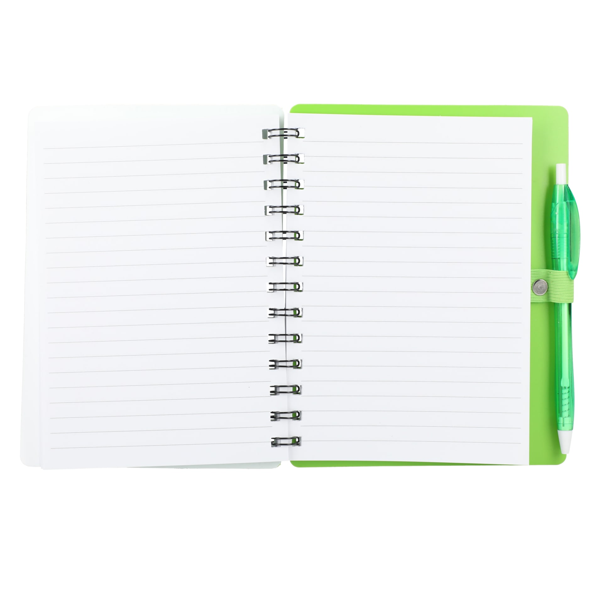 5" x 7" Recycled Dual Pocket Spiral Notebook w Pen 15