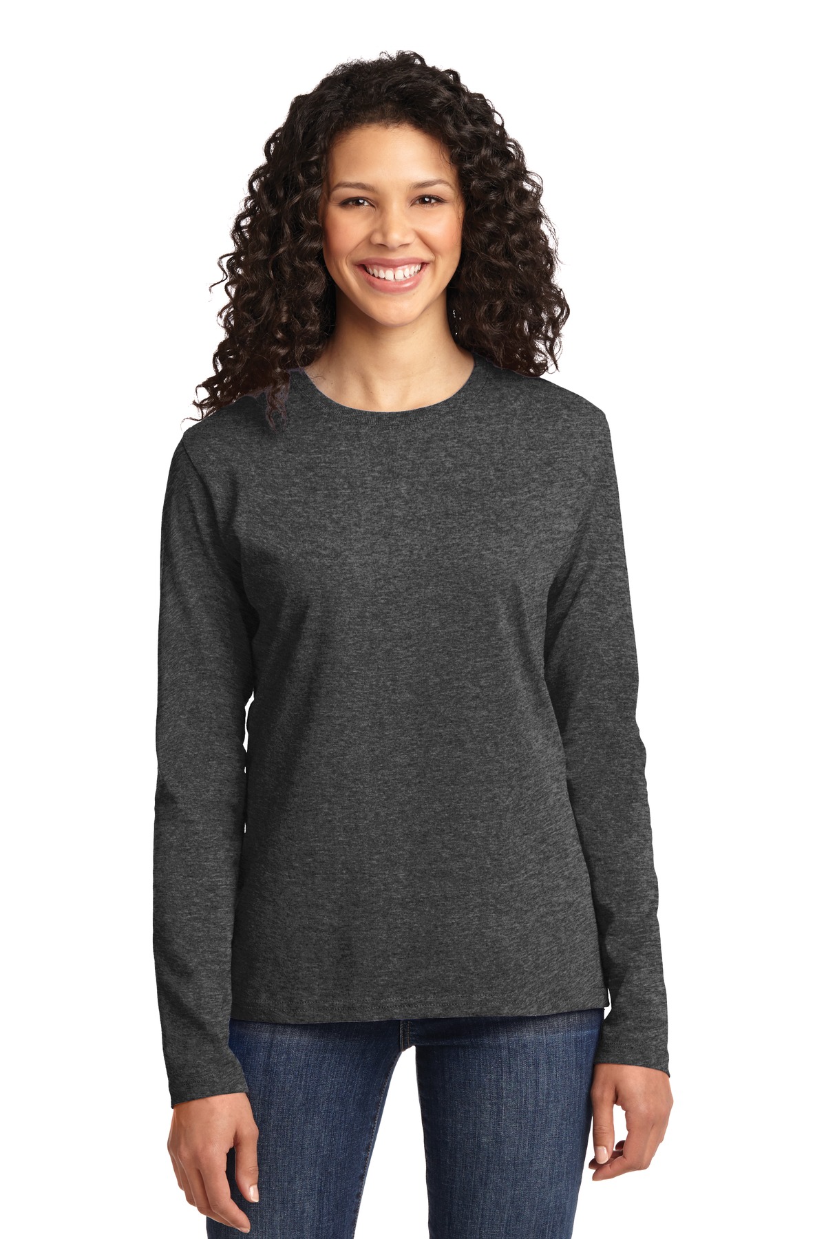 Port & Co Women's Long Sleeve Core Cotton Tee. LPC54LS 98
