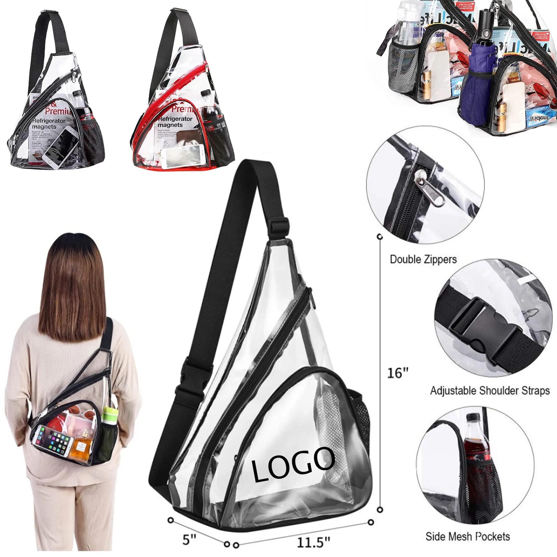 Clear Triangle Crossbody Shoulder Bag 1