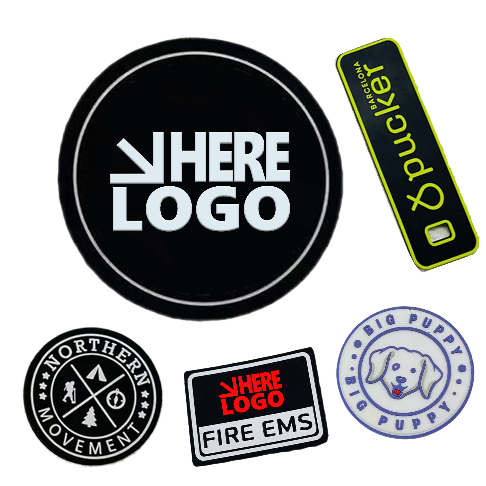 MOQ 100 PVC 2" Round Patch Rubber Label Decal 2