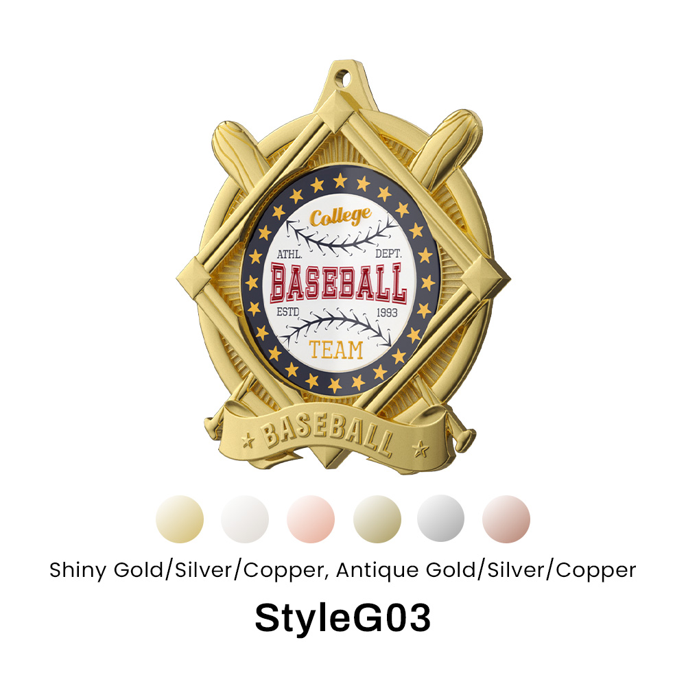 4.5" UV Printed Baseball Medals 3