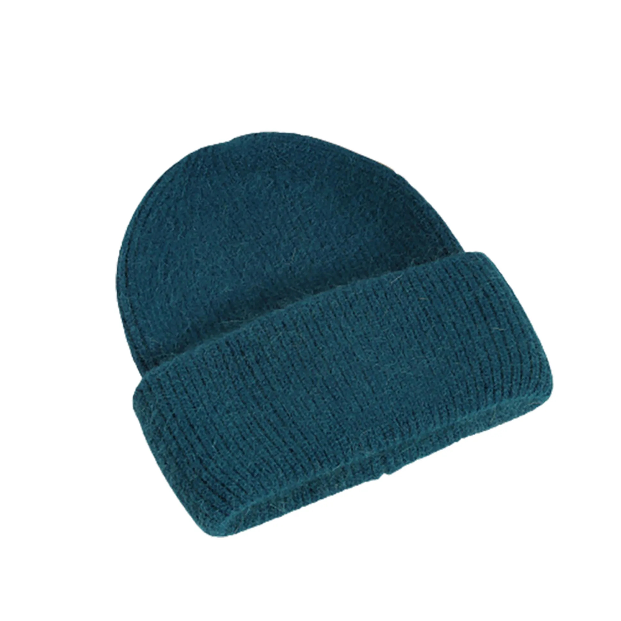 Winter Angora Rabbit Hair Knit Beanie Hat MOQ 10pcs 2