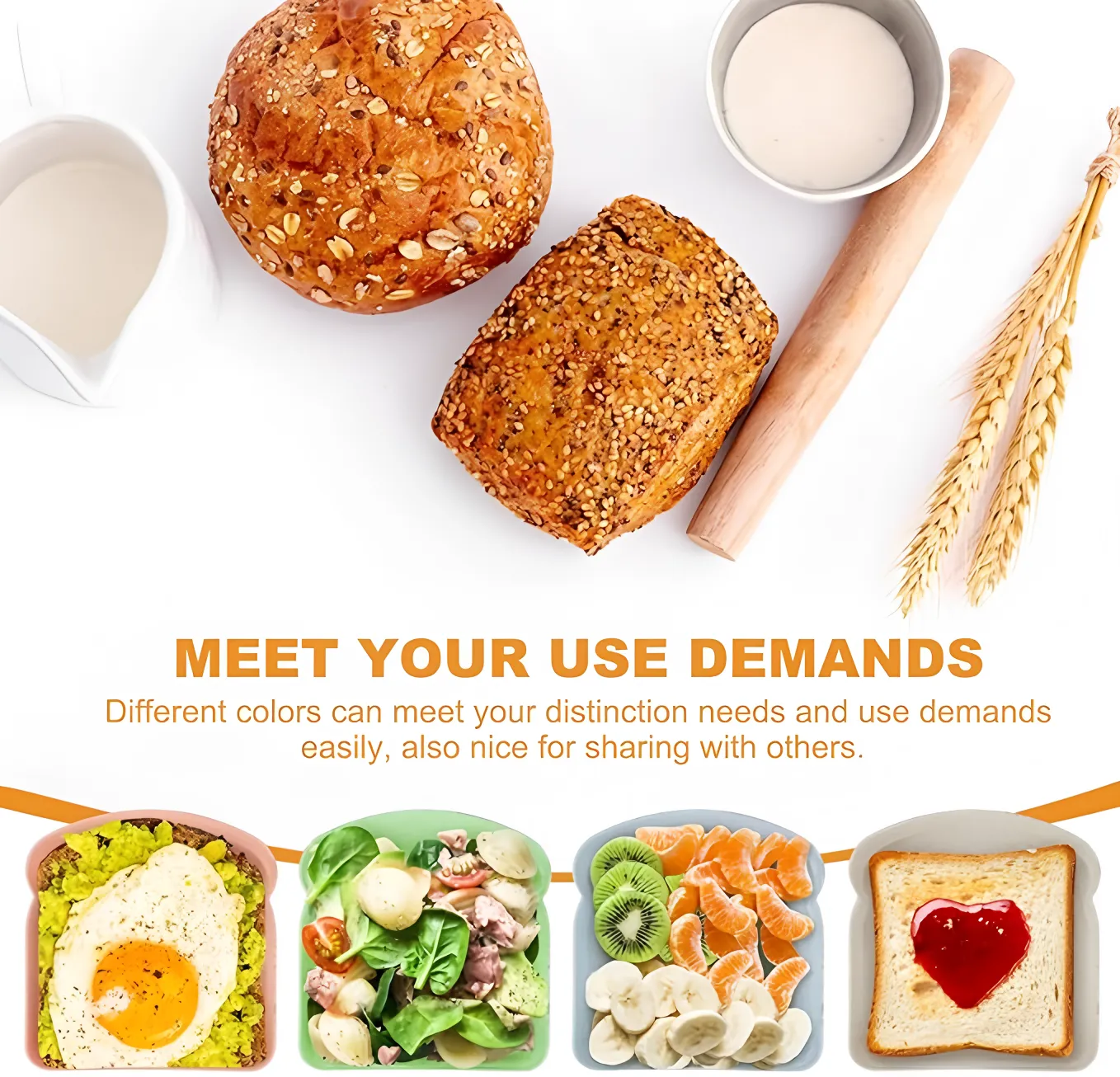 Custom Reusable Sandwich Container Microwave Safe Lunch Box Bulk Wholesale 5