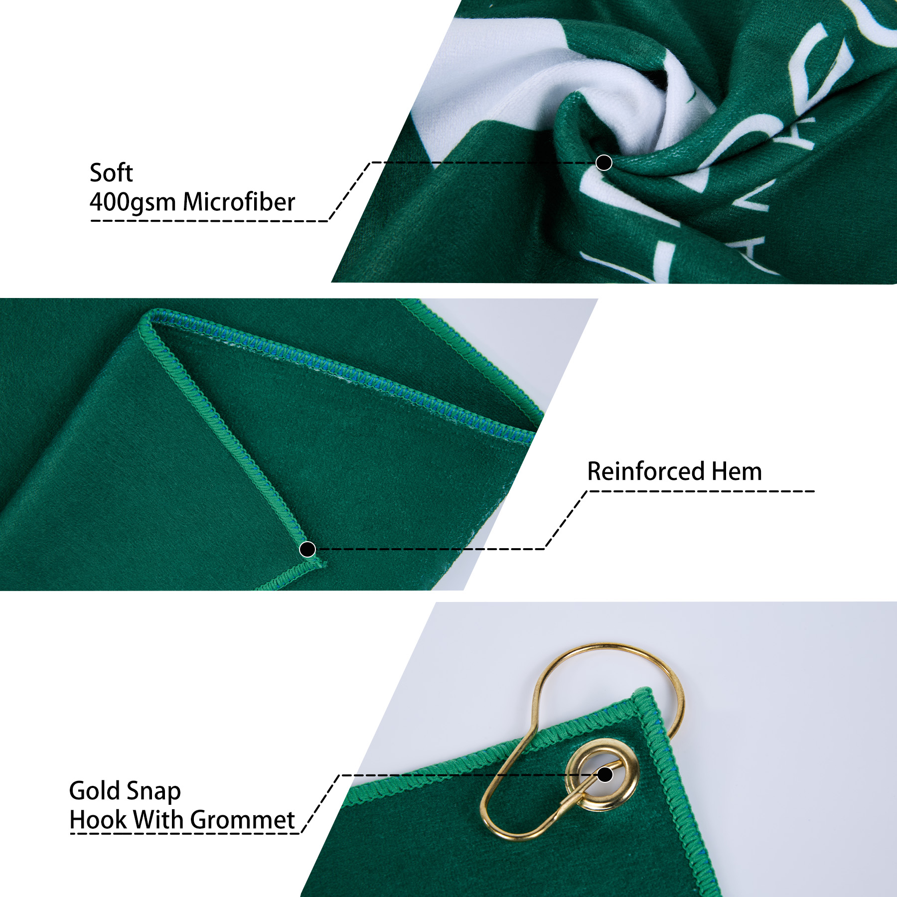 400GSM Full Color Microfiber Golf Towel 11